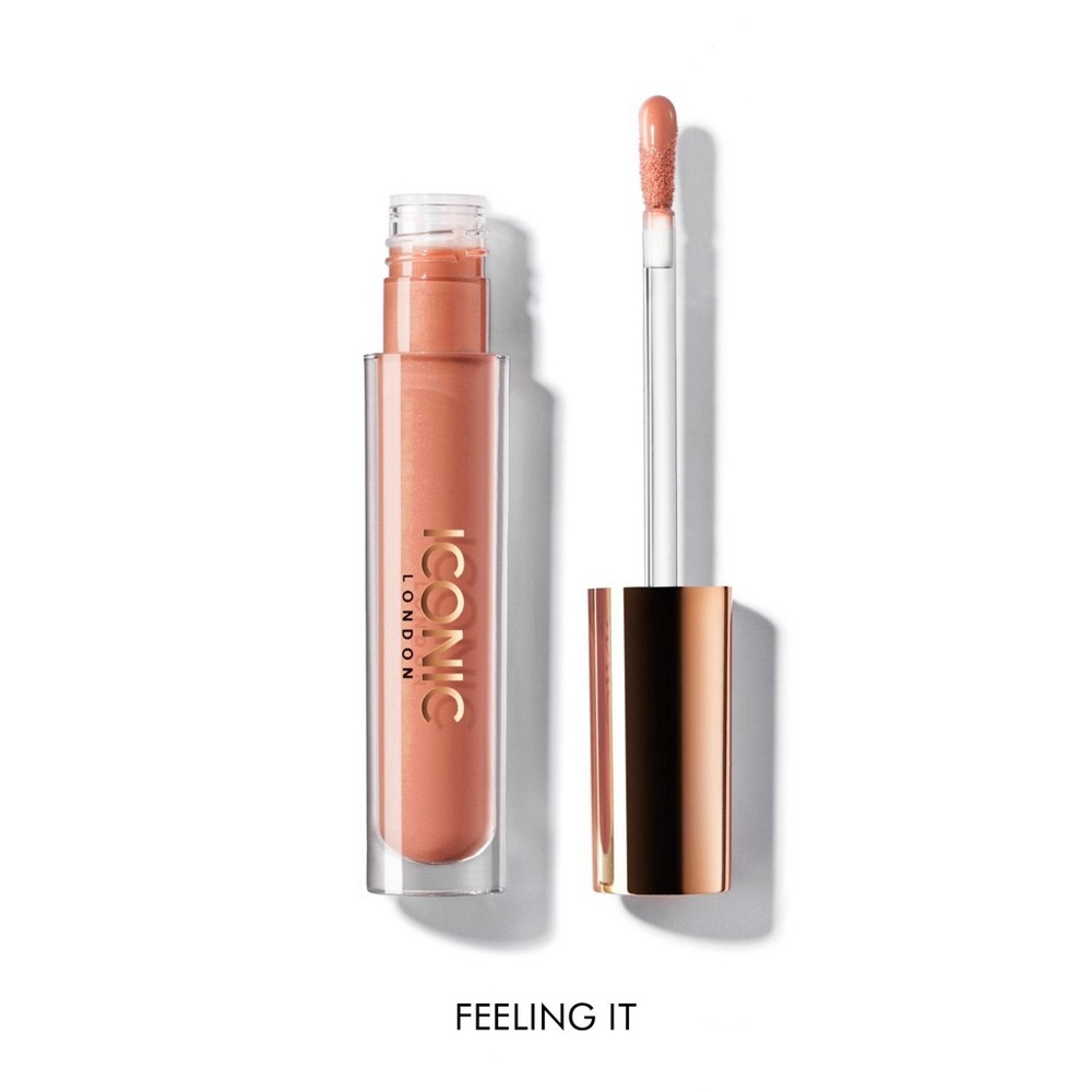 ICONIC LONDON “FEELIN IT” BROWN NUDE PLUMPING GLOSS NOURISHING SHINE NEUTRAL - Picture 3 of 5